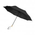 Paraguas manual plegable de poliéster reciclado de 8 paneles Ø96 color negro