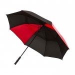 Paraguas de golf de poliéster a prueba de viento bicolor de 30” Ø106 color rojo