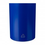 Botella de acero inoxidable reciclado con tapón de bambú y asa 500ml color azul primera vista