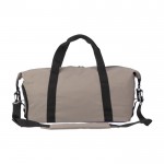 Bolsa de viaje tricolor con compartimiento lateral para zapatos color marrón grisáceo tercera vista