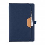 Libreta con encuadernado rígido de RPET y hojas a rayas A5 color azul quinta vista