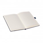 Libreta con encuadernado rígido de RPET y hojas a rayas A5 color azul sexta vista