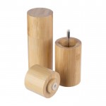 Set de 2 molinillos hechos de bambú para especias con tapón a juego color marrón primera vista