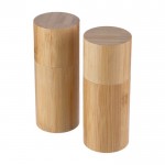 Set de 2 molinillos hechos de bambú para especias con tapón a juego color marrón décima vista