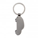 Llavero hecho de bambú y zinc en forma de coche personalizable color marrón quinta vista