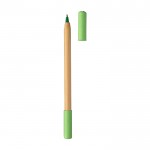 Lápiz infinito de bambú con función de bolígrafo en el otro lado color verde claro cuarta vista