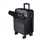 Trolley de ABS con bolsillo frontal para portátil y candado numérico color negro novena vista