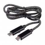 Cable de carga de nylon de 1 metro de largo con puertos USB-C 100 W color negro primera vista