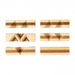 Juego de paciencia hecho de madera que incluye 6 piezas color marrón tercera vista