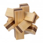 Juego de paciencia hecho de madera que incluye 6 piezas color marrón sexta vista