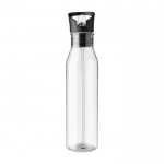 Botella de RPET con tapa negra que incluye boquilla plegable 730ml color transparente primera vista