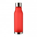 Botella de RPET aspecto glaseado con tapa y base de acero inox 600ml color rojo primera vista