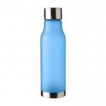 Botella de RPET aspecto glaseado con tapa y base de acero inox 600ml color azul claro primera vista