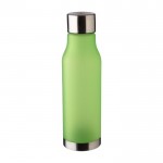 Botella de RPET aspecto glaseado con tapa y base de acero inox 600ml color verde claro tercera vista