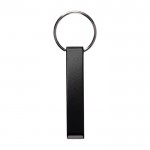 Llavero abridor de aluminio reciclado con soporte para el teléfono color negro primera vista