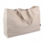 Bolsa hecha de cáñamo color natural con asas a juego 280 g/m2 color caqui segunda vista