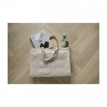 Bolsa hecha de cáñamo color natural con asas a juego 280 g/m2 color caqui tercera vista
