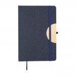 Libreta de cubierta plegable con soporte para móvil hojas a rayas A5 color azul primera vista
