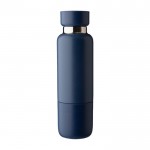 Termo de acero inoxidable 500ml de acabado mate con vaso de 300ml color azul tercera vista