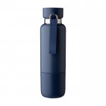 Termo de acero inoxidable 500ml de acabado mate con vaso de 300ml color azul cuarta vista