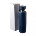 Termo de acero inoxidable 500ml de acabado mate con vaso de 300ml color azul sexta vista