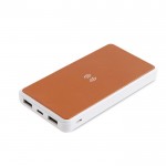 Batería externa inalámbrica con cuero reciclado 8.000 mAh color marrón claro vista 2