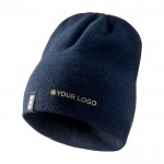 Gorro de punto elástico acanalado de doble capa Elevate Life color azul marino