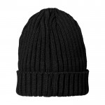 Gorro de punto acanalado elástico y flexible Elevate Life color negro segunda vista trasera