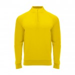 Sudadera de poliéster con media cremallera 200 g/m2 Roly Direct Epiro color amarillo segunda vista