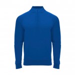 Sudadera de poliéster con media cremallera 200 g/m2 Roly Direct Epiro color azul real segunda vista