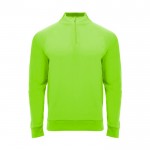 Sudadera de poliéster con media cremallera 200 g/m2 Roly Direct Epiro color verde fluorescente segunda vista