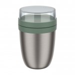 Fiambrera térmica con doble compartimento separado 700ml Mepal Ellipse 2.0 color verde