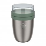 Fiambrera térmica con doble compartimento separado 700ml Mepal Ellipse 2.0 color verde vista impresa logo 2