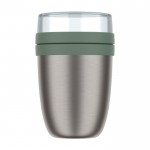Fiambrera térmica con doble compartimento separado 700ml Mepal Ellipse 2.0 color verde segunda vista frontal
