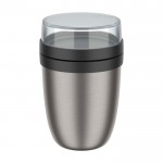 Fiambrera térmica con doble compartimento separado 700ml Mepal Ellipse 2.0 color negro