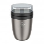 Fiambrera térmica con doble compartimento separado 700ml Mepal Ellipse 2.0 color negro vista impresa logo 2
