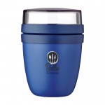 Fiambrera mini de plástico con doble compartimento 420ml Mepal Ellipse Mini color azul marino vista impresión tampografía