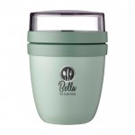 Fiambrera mini de plástico con doble compartimento 420ml Mepal Ellipse Mini color verde vista impresión tampografía