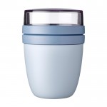 Fiambrera mini de plástico con doble compartimento 420ml Mepal Ellipse Mini color azul
