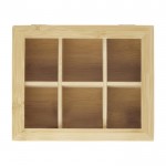 Caja de bambú para 36 bolsitas de té color madera clara segunda vista frontal