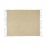 Manta extra suave y cálida de poliéster reciclado 125 x 150 cm color beige segunda vista frontal