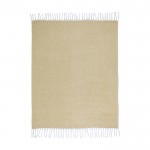 Manta extra suave y cálida de poliéster reciclado 125 x 150 cm color beige tercera vista frontal