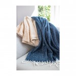 Manta extra suave y cálida de poliéster reciclado 125 x 150 cm color beige imagen de estilo de vida