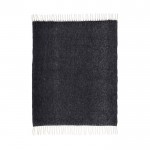Manta extra suave y cálida de poliéster reciclado 125 x 150 cm color negro tercera vista frontal