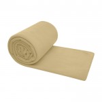 Manta de cuadros de felpa con bolsa de transporte 200 g/m2 color beige segunda vista