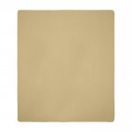 Manta de cuadros de felpa con bolsa de transporte 200 g/m2 color beige tercera vista frontal