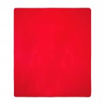 Manta de cuadros de felpa con bolsa de transporte 200 g/m2 color rojo tercera vista frontal