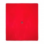 Manta de cuadros de felpa con bolsa de transporte 200 g/m2 color rojo