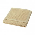 Manta de algodón estilo gofre con ribete en el lateral 300 g/m² color beige