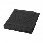 Manta de algodón estilo gofre con ribete en el lateral 300 g/m² color negro